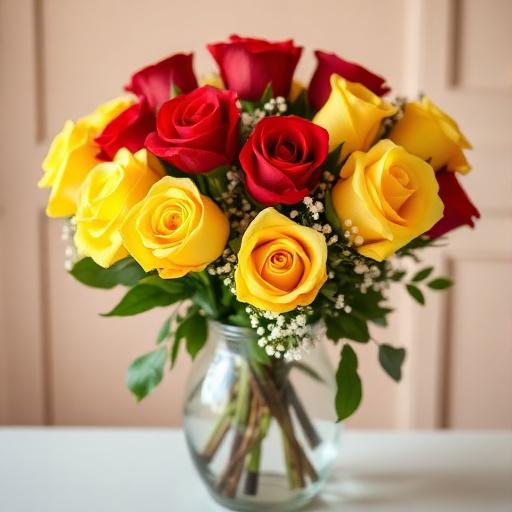Ombre Yellow Red Roses The Flower Tower | Florist in Calera, Alabama